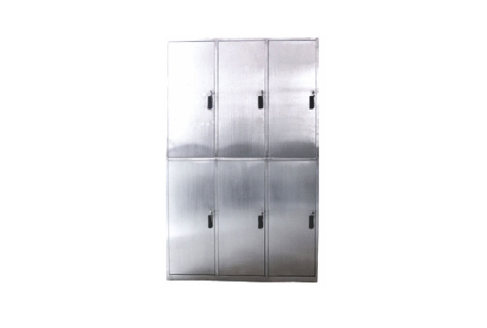 Stainless steel six door locker